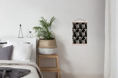 Produktbild von MuchoWow® Textilposter Blumen - Licht - Anemone 40x60 cm mit holzfarbenen Rahmen - Poster