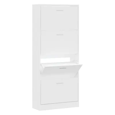 Produktbild von Schuhschrank Weiß 63x24x147 cm Holzwerkstoff