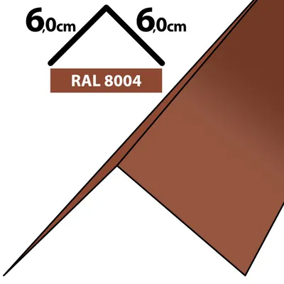 Produktbild von 2m Winkelblech Kantblech Kante Blechwinkel pulverbeschichtetes 0,5mm Zuschnitt 12cm RAL-8004 Ziegelrot