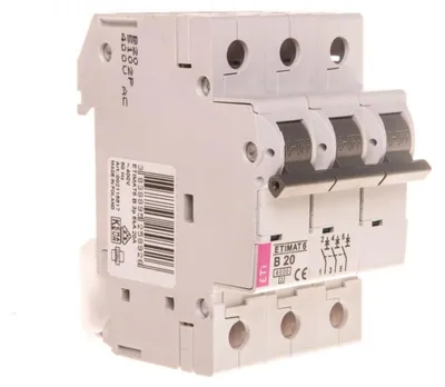Produktbild von Leitungsschutzschalter 3P B 20A 6kA AC ETIMAT 6 002115517