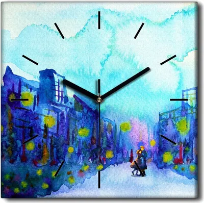 Produktbild von Coloray Uhr auf Leinwand 30x30 cm Wand Uhr Dekoration Wohnzimmer Segeltuch schwarze Hände -Landschaftsarchitektur