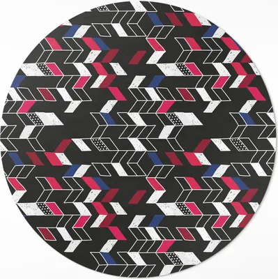 Produktbild von Modernes Design mit modischem geometrischem Muster– Vinyl Fußmatte – Ø 140cm – Rutschfest, Pflegeleicht & Langlebig