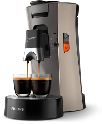 Produktbild von Philips Senseo® Select Kaffee Pad Maschine, 3 Kaffeespezialitäten, Kaffeestärkewahl Plus, Crema Plus, Beige (CSA240/30)