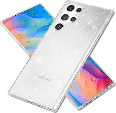 Immagine prodotto di NALIA Custodia trasparente con glitter per Samsung Galaxy S22 Ultra, trasparente Trasparente