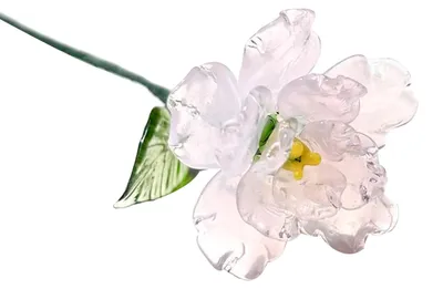 Produktbild von Handgefertigte Glasblume mit Drahtstiel, mundgeblasen, farbig glasiert, Mini-Blumenfigur, Dekoration für Wohnzimmer, Büro, Tisch, Blumenvase, Ornament
