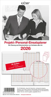 Produktbild von 2026 Güss Projektu. Personaleinsatzplaner 30 Vorgänge 23mx30cm