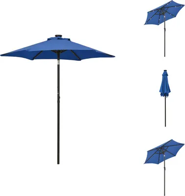 Immagine prodotto di vidaXL Ombrellone con luci LED azzurro 200x211cm alluminio - Ombrelloni e tende da sole