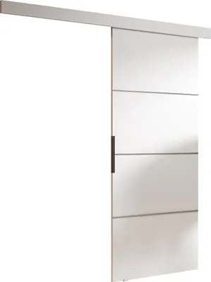 Produktbild von KIER FURNITURE Schiebetür Komplettset MALIBU PLUS 80, Schiebetür, Sliding Door, Innentüren Komplettset,Universal Tür, Türblatt Innen Weiß 86x205x1,6 cm