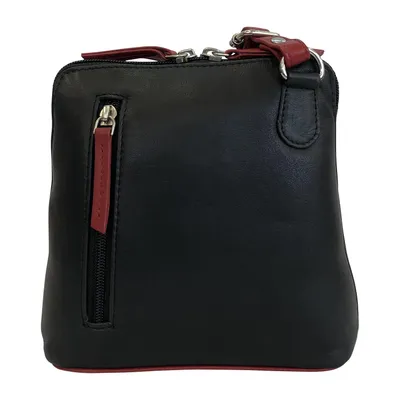Produktbild von C1427 Cinino Umhängetasche Ledertasche Schwarz/Rot