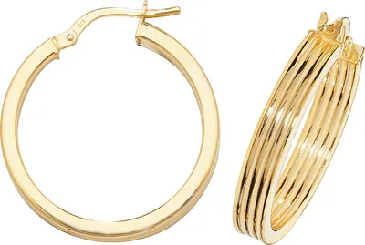 Image de Boucles d'Oreilles Créoles Femme Or 375/1000 - 20mm; TRS16373MM20