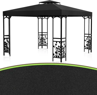 Image de Toit de rechange Toit 150g/m2 pour pavillon 150g/m2 Matériel pavillon de jardin Tente de fête Toit de pavillon Bâche de toit Bâche de rechange revêtue dePolyuréthane3x3 mètres