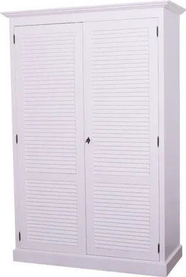 Produktbild von Casa Padrino Landhausstil Schlafzimmerschrank / Kleiderschrank mit 2 Türen Weiß 134 x 59 x H. 200 cm - Schlafzimmermöbel