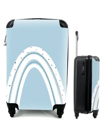 Produktbild von MuchoWow® Koffer Handgepäck Trolley Rollkoffer Kleine Reisekoffer mit 4 Rollen - Regenbogen - Abstrakt - Pastell - Cabin Size < 55x40x23 cm & 55x40x20 cm - Fotokoffer - Kabinenkoffer - Boardgepäck - Reise-Box - Reisekoffer - Reisegepäck - Koffer mit Bild - Trolley für Kinder
