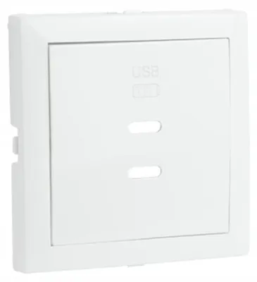 Produktbild von Efapel Logus90 Zentralelement für Doppel-USB-Steckdose weiß