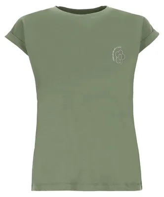 Produktbild von Coastguard Damen T-Shirt 1/2 -Arm mit Rundhalsausschnitt - Unifarbenes Kurzarm-Shirt aus Baumwolle in Salbei-Sage Größe L