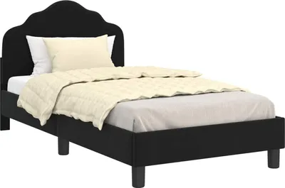 Obrázok produktu pre vidaXL Detský rám postele s čelom čierny 80 x 160 cm zamat