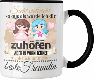Produktbild von Trendation - Beste Freundin Geschenk Tasse BFF Liebhaber Geschenkidee Lustiger Spruch (Schwarz)