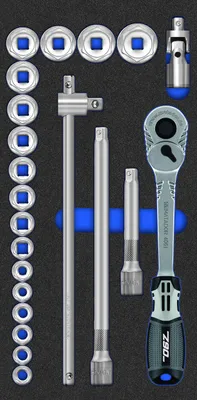 Steckschlüssel-Satz 12,5 mm (1/2"), 22-teilig, 390 x 193 mm