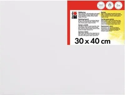 Produktbild von Marabu Malkarton aus Baumwolle, 3-fach weiß grundiert, 30x40x0,4cm, 280 g/m²