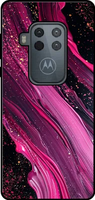 Produktbild von Smartphonica Phone Case Fit für Motorola One Zoom mit Marmor-Druck - TPU zurück Abdeckung Fall Marmor-Design - lila rosa
