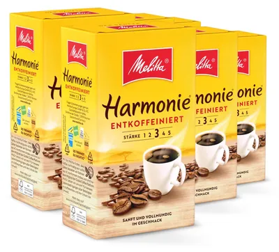 Zdjęcie produktu dla Bezkofeinowa mielona kawa filtrowana Melitta Harmonie, w zestawie