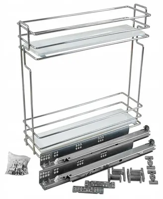 Produktbild von Starax Auszugskorb für 20cm Küchenschrank Chrom 2 Ebenen