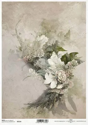 Image de ITD papier de riz découpage papier de bricolage papier souple technique de serviette, motif floral fleurs R2154