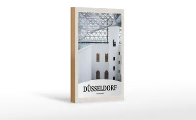 Produktbild von Holzschild Reise 12x18 cm Düsseldorf Deutschland Architektur