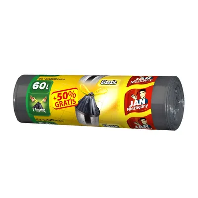 Zdjęcie produktu dla Jan Niezbedny, Worki na smieci HD Classic 60 L, 12 sztuk