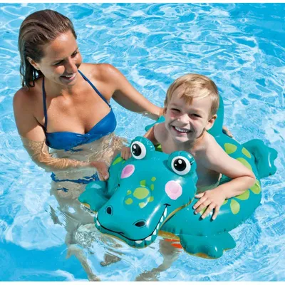 Produktbild von Intex Kinder Schwimmreifen Tier Motiv Krokodil Schwimmring Wasser Reifen 80cm