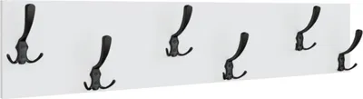 Produktbild von Loft Garderobe 100 cm Weiß 6 Haken Schwarz Modern für Kleidung
