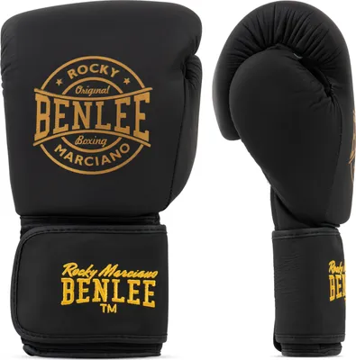 Obrázok produktu pre Kožené boxerské rukavice WAKEFIELD Black/Gold 16 oz BENLEE