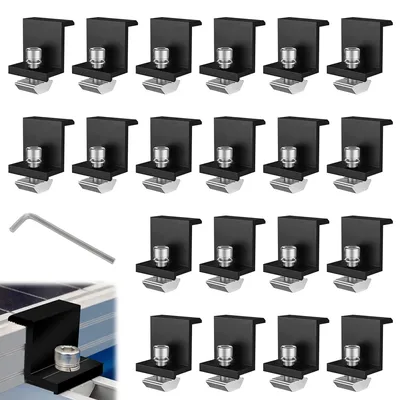 Solar-Endklemmen 20 Stück, 30 mm, Aluminium, schwarz, für PV-Schiene
