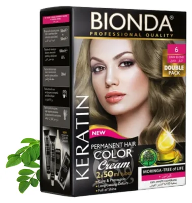 Zdjęcie produktu dla Permanente farba do włosów 6 Ciemny blond - 200 ml z keratyną