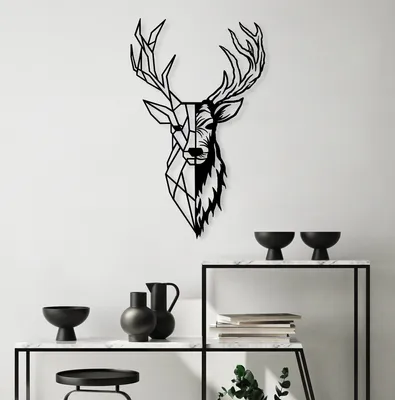 Obrázek produktu pro Wallity, Red Deer 2, nástěnná dekorace, černá, kov, 42 x 70 cm