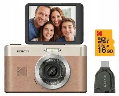 Zdjęcie produktu dla Kodak PIXPRO C1BN, 13 MP, 4160 x 3120 px, 1/3", CMOS, Full HD, Brązowy