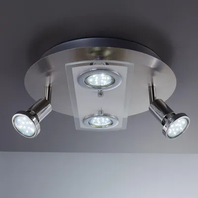 Produktbild von B.K.Licht ORION LED Deckenleuchte 4-flammig GU10 4x3W 3000K Matt-Nickel Schwenkbar