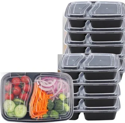 Produktbild von Famanu Set von 10 wiederverwendbaren Bento Lunchboxen aus Kunststoff mit luftdichtem Deckel, BPA-frei