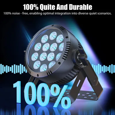 Obrázok produktu pre LED reflektory – osvetlenie pre pódium s ovládaním DMX – sada 4 kusov – vodotesné (IP65) – 14 x 15 W RGBW LED diódy – vhodné na vonkajšie použitie – zástrčka typu EÚ