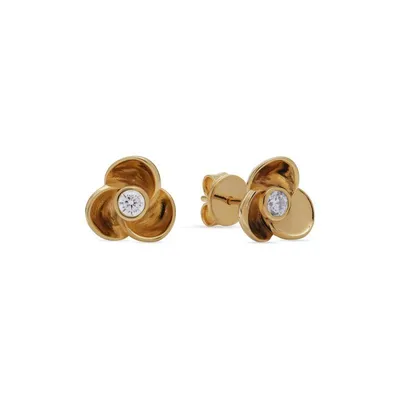 Image de Jette S.k1A10400 Boucles D'oreilles, Fleurs, Or Jaune