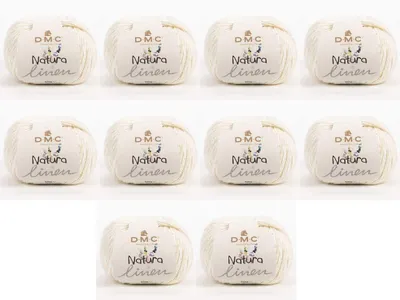 Immagine prodotto di Filato estivo di alta qualità DMC "10x Natura Linen", composto da lino (50 g), modello fuori produzione, colore (01)