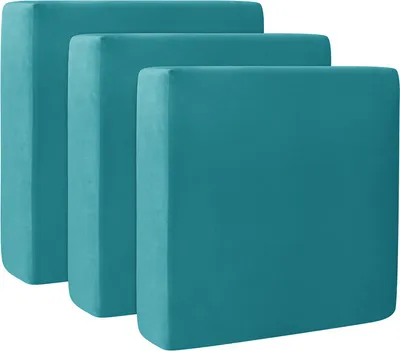 Produktbild von 3 Stück Stretch Couchkissenbezüge Weicher Samt Sofakissen Möbelschutz für Sofa Sitz,Grün