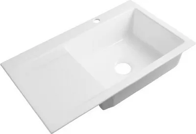 Produktbild von Keramikspüle 86x51 Keramik Küchenspüle Weiss Spüle