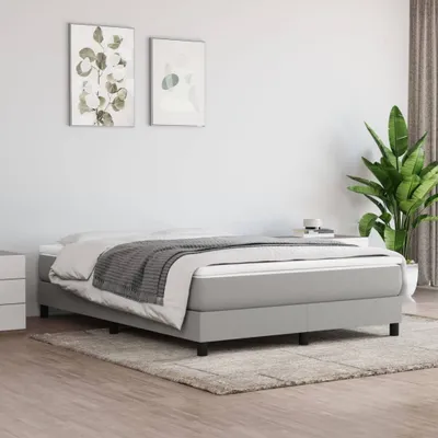Produktbild von The Living Store Boxspringbett Hellgrau 140x200 cm Stoff