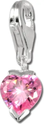 Produktbild von SilberDream Charm Anhänger Herzchen pink Zirkonia 925 Echt Silber FC208P