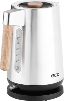 Produktbild von ECG RK 1767 Strix Timber | Wasserkocher | Zentraler Konnektor | Volumen 1,7 l | Edelstahl | Wasserstandsanzeige |