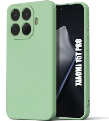 Image de Coque pour Xiaomi 15T Pro, Protection Silicone Liquide Ultra Slim Souple Effet Mat Vert