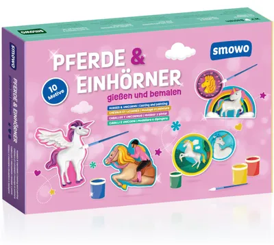 Immagine prodotto di Smowo®: Crea i tuoi cavalli e unicorni! Kit per bambine per realizzare oggetti in gesso, con 10 figure da decorare. Un regalo creativo per bambini