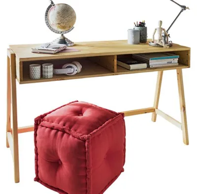 Produktbild von Schreibtisch 126x50cm höhenverstellbar "Jasmin" Kiefer massiv lackiert
