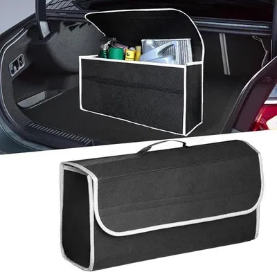 Image de Boîte antidérapante pour le coffre, les outils et les accessoires de voiture, pour tous les véhicules (noir)